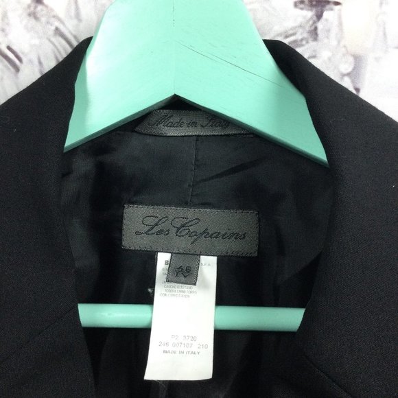 Les Copains Black Wool Blend Blazer Jacket 46 10 - Picture 5 of 12